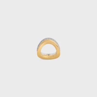 Formes Abstraites Set of Rings in Strass and Brass with Gold and Rhodium Finish