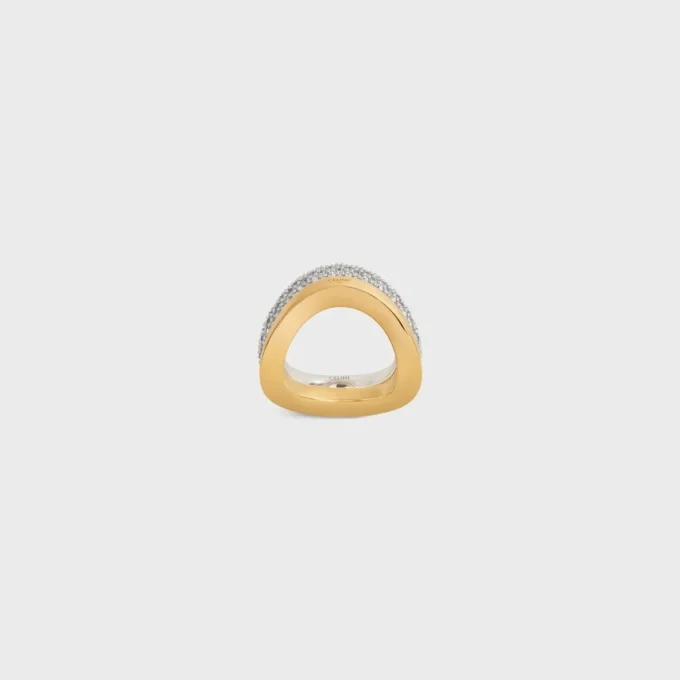 Formes Abstraites Set of Rings in Strass and Brass with Gold and Rhodium Finish Formes Abstraites Set of Rings in Strass and Brass with Gold and Rhodium Finish