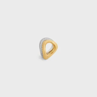 Formes Abstraites Set of Rings in Strass and Brass with Gold and Rhodium Finish