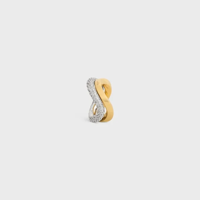 Formes Abstraites Set of Rings in Strass and Brass with Gold and Rhodium Finish Formes Abstraites Set of Rings in Strass and Brass with Gold and Rhodium Finish
