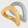 Formes Abstraites Set of Rings in Strass and Brass with Gold and Rhodium Finish Formes Abstraites Set of Rings in Strass and Brass with Gold and Rhodium Finish