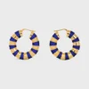 Frosted Hoops in Enamel and Brass with Gold Finish Frosted Hoops in Enamel and Brass with Gold Finish