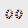 Frosted Hoops in Enamel and Brass with Gold Finish Frosted Hoops in Enamel and Brass with Gold Finish