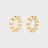 Frosted Hoops in Enamel and Brass with Gold Finish Frosted Hoops in Enamel and Brass with Gold Finish