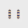 Frosted Hoops in Enamel and Brass with Gold Finish Frosted Hoops in Enamel and Brass with Gold Finish
