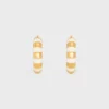 Frosted Hoops in Enamel and Brass with Gold Finish Frosted Hoops in Enamel and Brass with Gold Finish