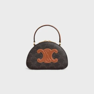 Half Moon Case in Triomphe Canvas and Calfskin