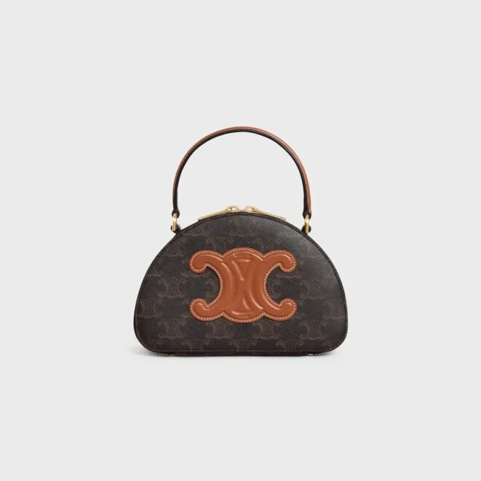Half Moon Case in Triomphe Canvas and Calfskin