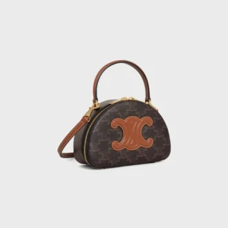 Half Moon Case in Triomphe Canvas and Calfskin