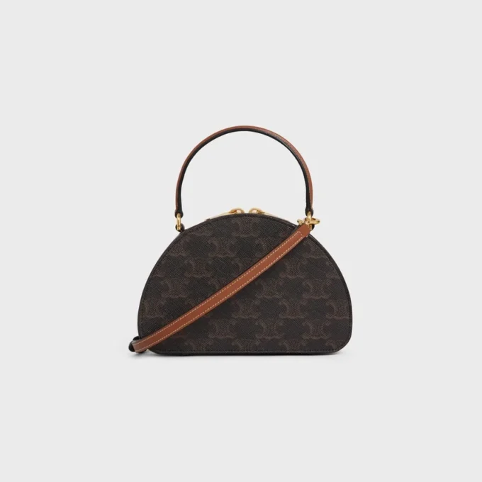 Half Moon Case in Triomphe Canvas and Calfskin