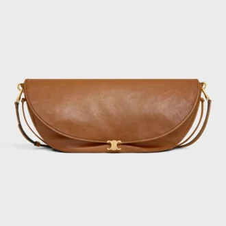 Halfmoon Soft Triomphe Bag in Supple Shiny Lambskin
