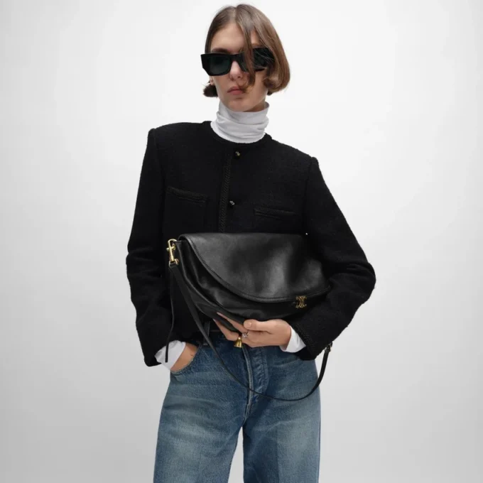 Halfmoon Soft Triomphe Bag in Supple Shiny Lambskin Halfmoon Soft Triomphe Bag in Supple Shiny Lambskin