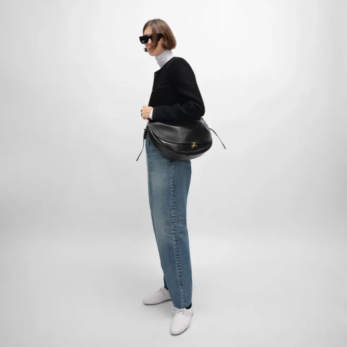 Halfmoon Soft Triomphe Bag in Supple Shiny Lambskin Halfmoon Soft Triomphe Bag in Supple Shiny Lambskin