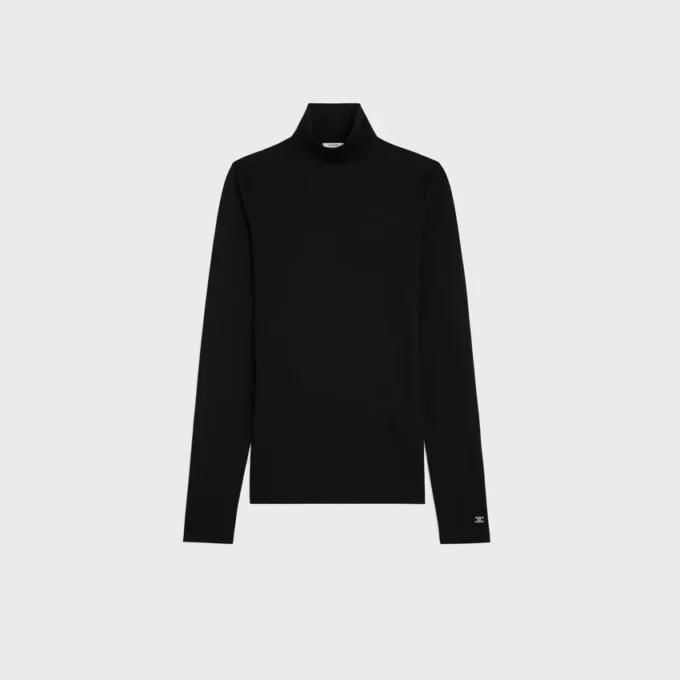 High Neck Top in Athletic Cotton Jersey