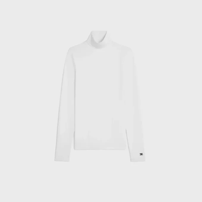 High Neck Top in Athletic Cotton Jersey