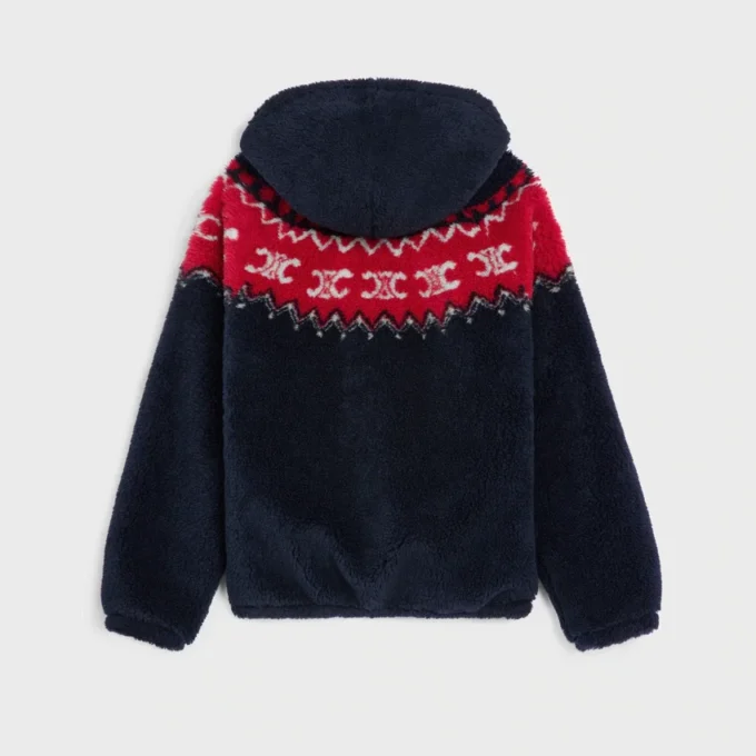 Hooded Jacket in Triomphe Fair Isle Fleece Hooded Jacket in Triomphe Fair Isle Fleece