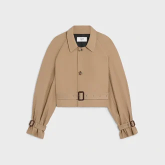 Jacket in Cotton and Wool Gabardine