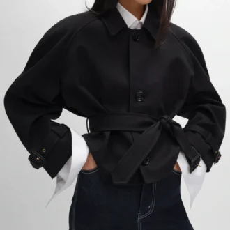 Jacket in Cotton and Wool Gabardine