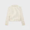 Jacket in Striped Cotton Gabardine