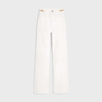 Jane Flared Jeans in Optic White Wash Denim