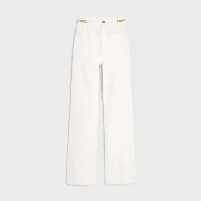 Jane Flared Jeans in Optic White Wash Denim