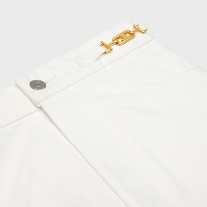 Jane Flared Jeans in Optic White Wash Denim