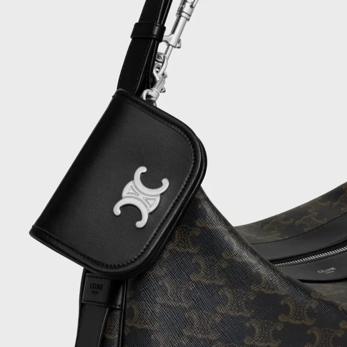 Keyring Nano Besace Triomphe in Smooth Calfskin Keyring Nano Besace Triomphe in Smooth Calfskin
