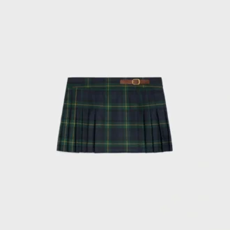 Kilt Mini Skirt in Tartan Wool