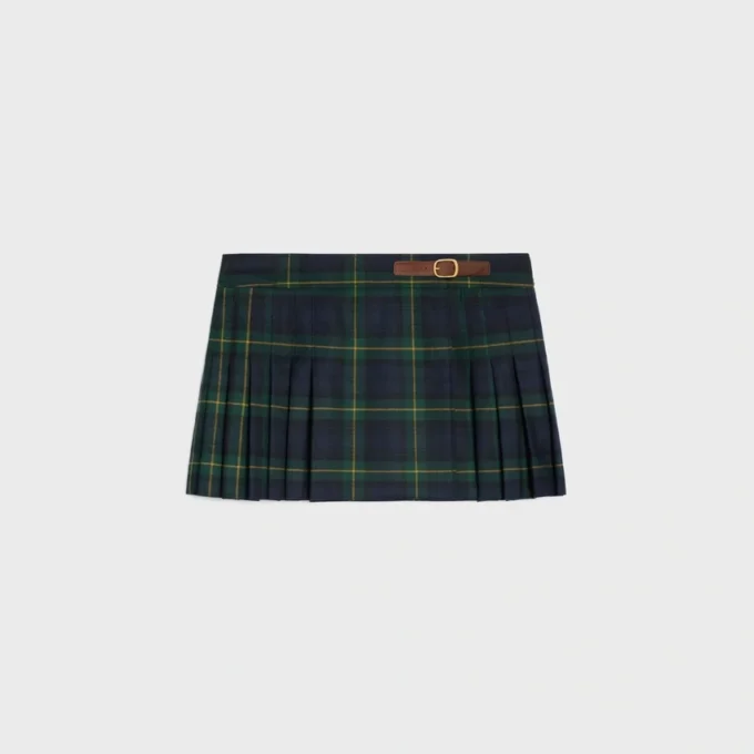 Kilt Mini Skirt in Tartan Wool