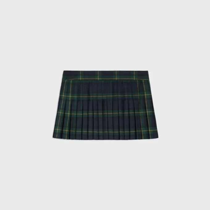 Kilt Mini Skirt in Tartan Wool