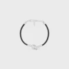 Knot Bracelet in Calfskin and Brass with Rhodium Finish