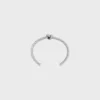 Knot Cord Patterned Cuff in Brass with Rhodium Finish