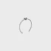 Knot Cord Patterned Cuff in Brass with Rhodium Finish