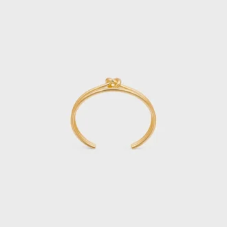 Knot Double Cuff in Brass with Gold Finish