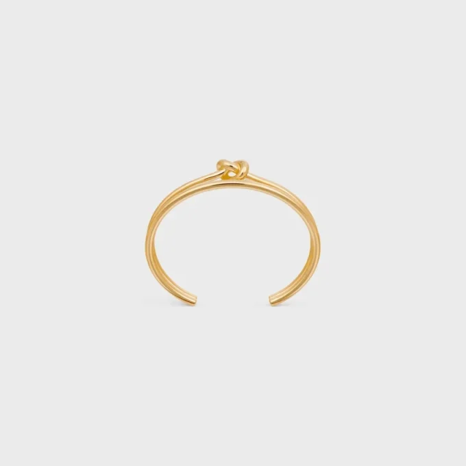 Knot Double Cuff in Brass with Gold Finish Knot Double Cuff in Brass with Gold Finish
