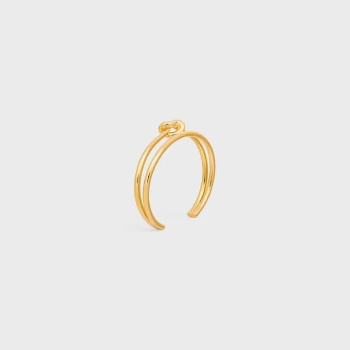 Knot Double Cuff in Brass with Gold Finish Knot Double Cuff in Brass with Gold Finish