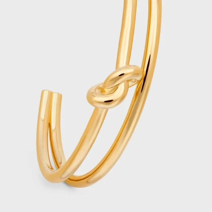 Knot Double Cuff in Brass with Gold Finish Knot Double Cuff in Brass with Gold Finish