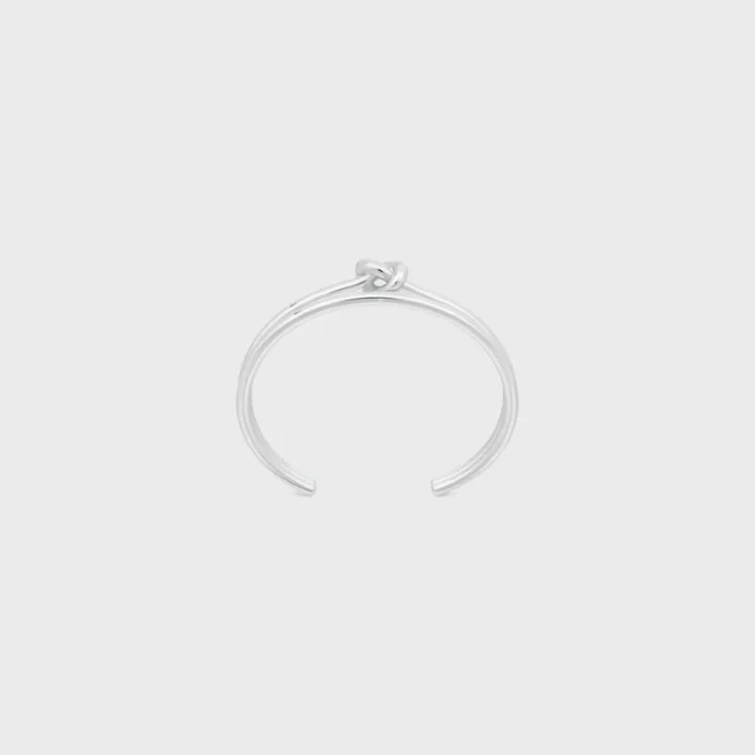 Knot Double Cuff in Brass with Rhodium Finish Knot Double Cuff in Brass with Rhodium Finish