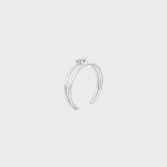 Knot Double Cuff in Brass with Rhodium Finish