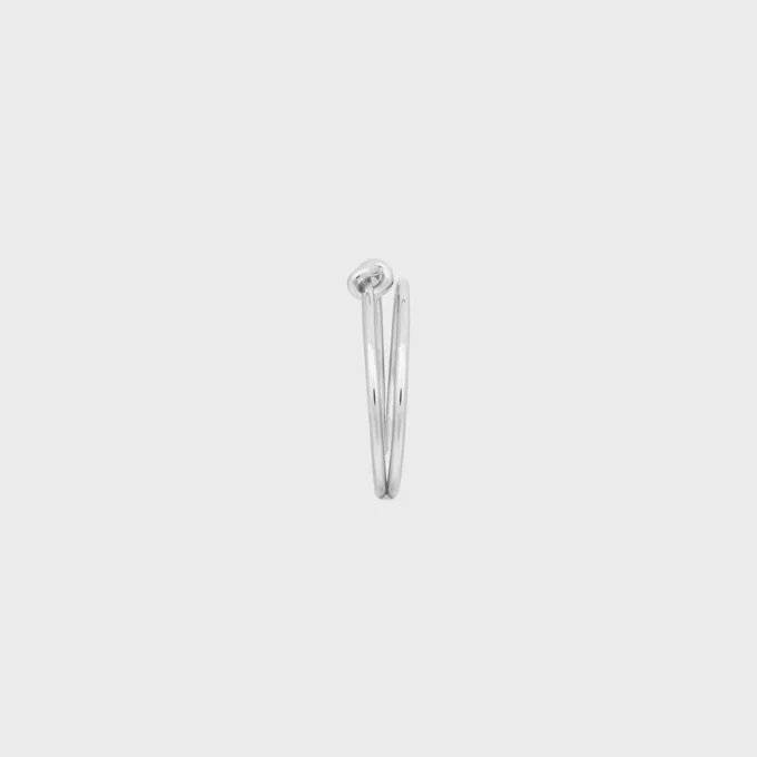Knot Double Cuff in Brass with Rhodium Finish Knot Double Cuff in Brass with Rhodium Finish