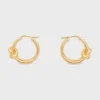 Knot Double Hoops in Brass with Gold Finish Knot Double Hoops in Brass with Gold Finish
