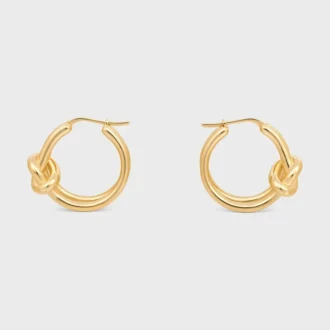 Knot Double Hoops in Brass with Gold Finish