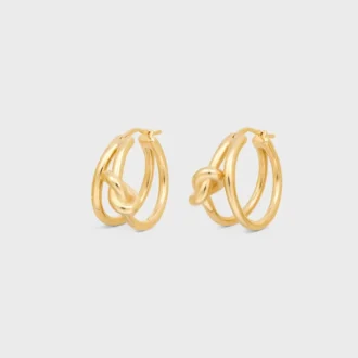 Knot Double Hoops in Brass with Gold Finish