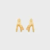 Knot Double Hoops in Brass with Gold Finish Knot Double Hoops in Brass with Gold Finish