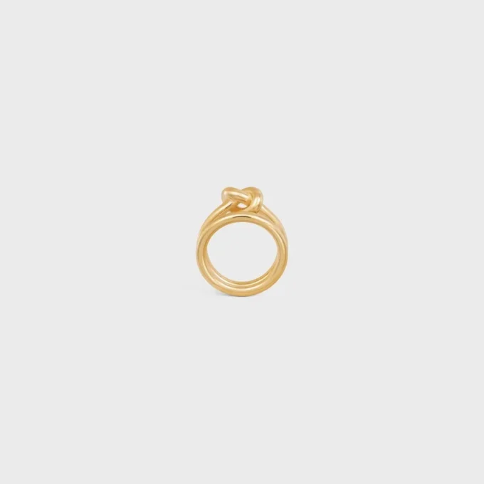 Knot Double Ring in Brass with Gold Finish Knot Double Ring in Brass with Gold Finish