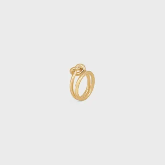 Knot Double Ring in Brass with Gold Finish