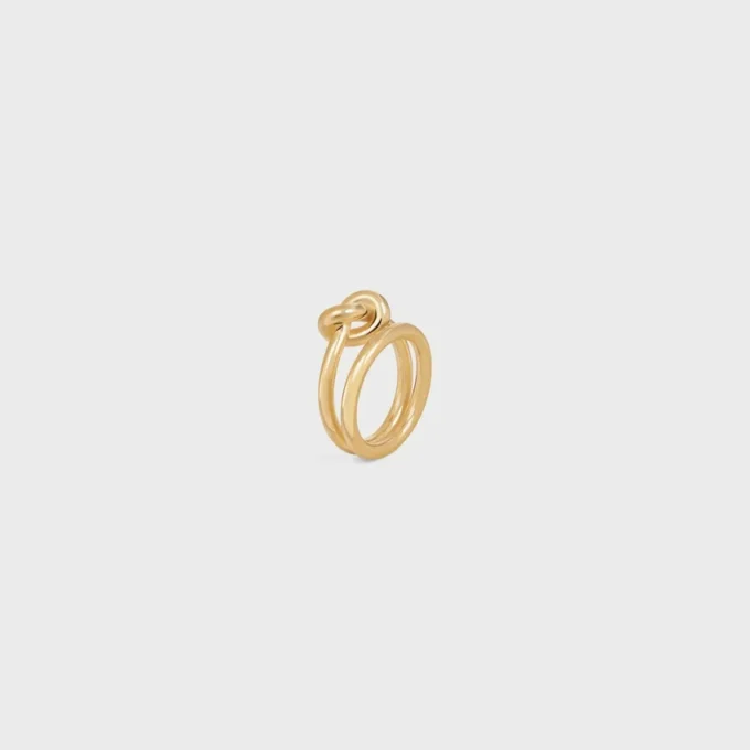 Knot Double Ring in Brass with Gold Finish Knot Double Ring in Brass with Gold Finish
