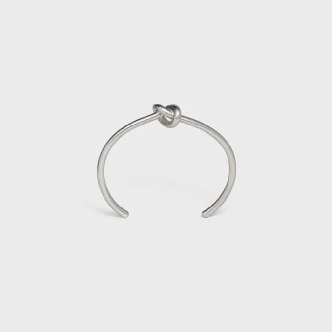 Knot Extra-Thin Bracelet in Brass with Rhodium Finish Knot Extra-Thin Bracelet in Brass with Rhodium Finish