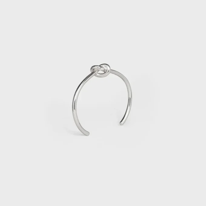 Knot Extra-Thin Bracelet in Brass with Rhodium Finish Knot Extra-Thin Bracelet in Brass with Rhodium Finish
