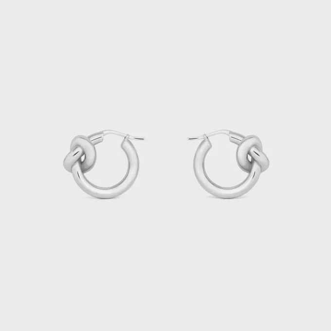 Knot Hoops in Brass with Rhodium Finish